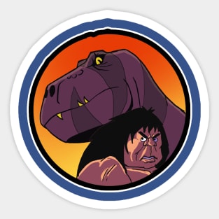 Dino and Cave Man Sticker